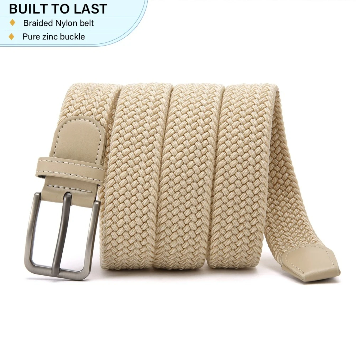 105cm Men's Elastic Belts Unisex Casual Woven Belt  for Outdoor Rock Climbing Training Work  Women'S Belt Paired with Jeans Belt