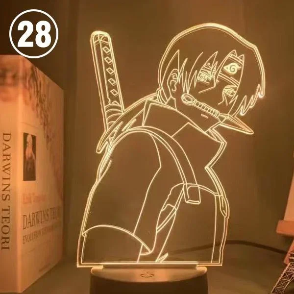 Bandai Naruto Anime Figur Nachtlicht Naruto Kakashi Action figur Kawaii Sasuke Itachi 3d Lampe Schlafzimmer Dekor Sammlung Modell Spielzeug 7