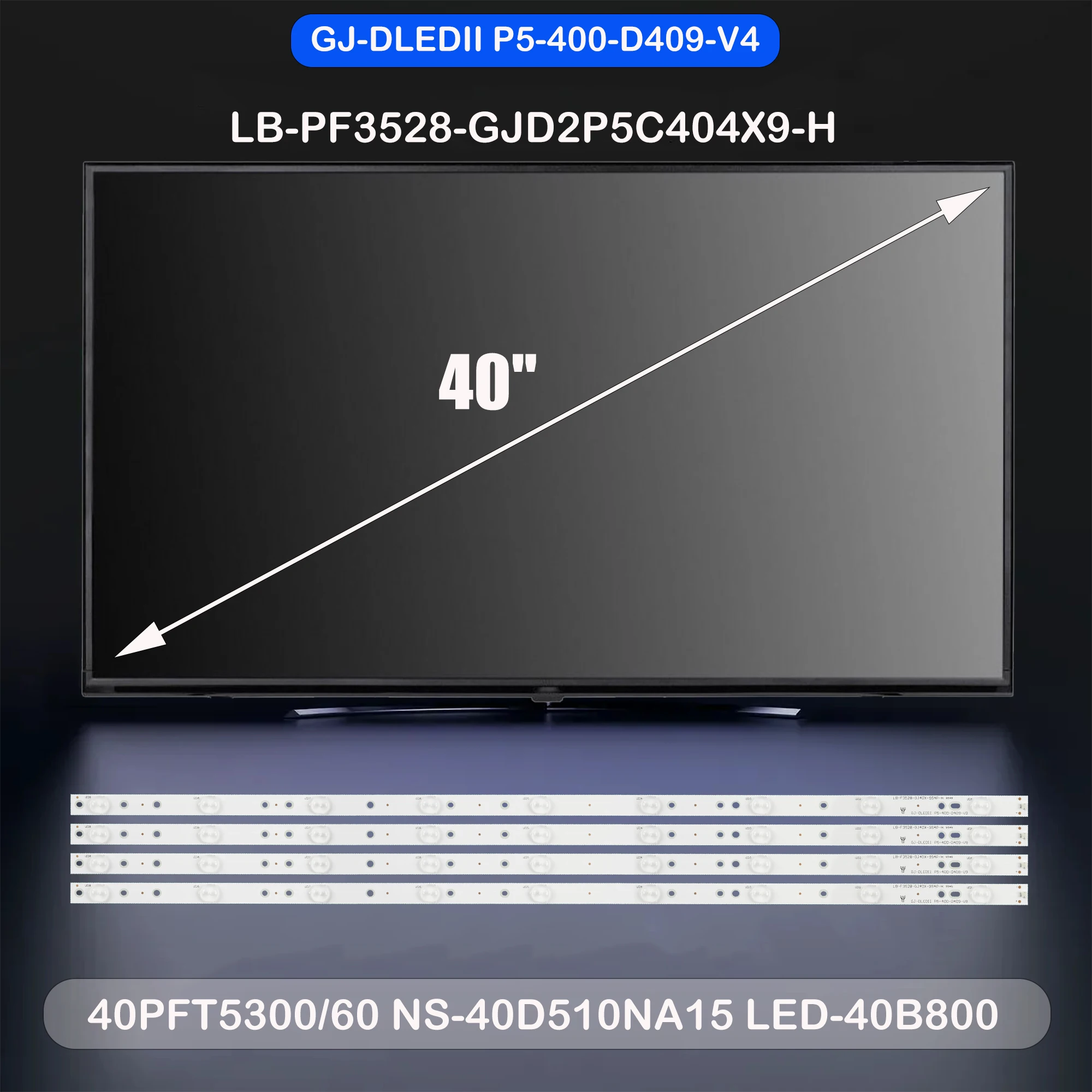 LED شريط إضاءة خلفي ل 40PFH4100/88 40PFH4319/88 40PFH5300/88 40PFH5500/88 40PFK4009/12 40PFK4509/12 40PFK5500/12 40PFS6609/12 #1