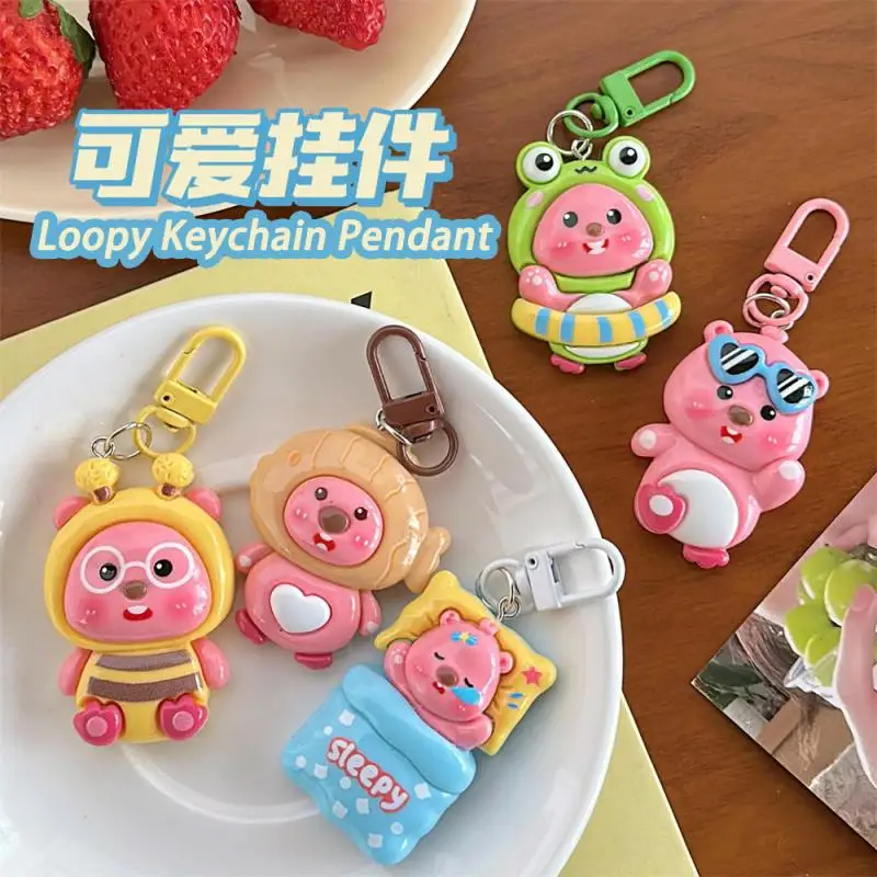 Kawaii Loopy Anime Peripheral Keychain Pendant Doll Toy School Bag Pendant Accessories Loopy Series Three-Dimensional Pendant