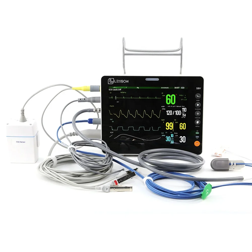 Capnografo veterinario a prezzo economico da 8 pollici per apparecchiature veterinarie Lexison PPM-S8V per uso animale