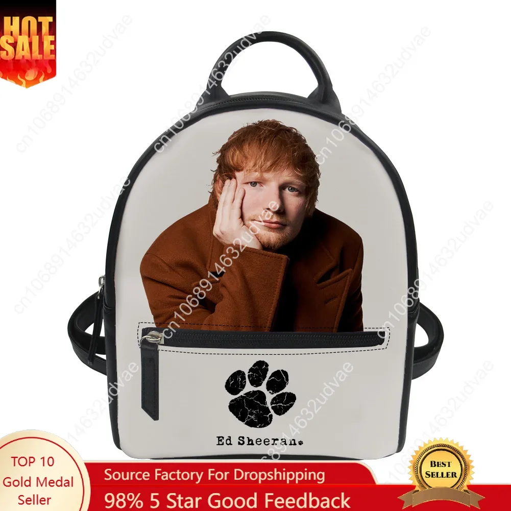 Ed Sheeran Backpack Purse Women Child Schoolbags Personalized Double Shoulder Bag High Quality Daypack Leather Travel Bag Gift
