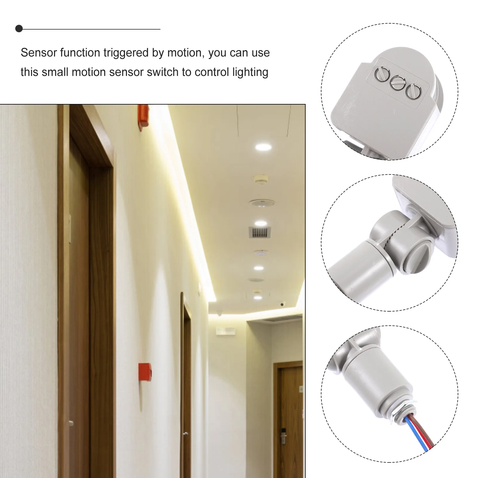 مستشعر حركة خارجي الجدار الخفيفة Led Pir كشف الأشعة تحت الحمراء الأمن الكاشف لحديقة ساحة المرآب درب