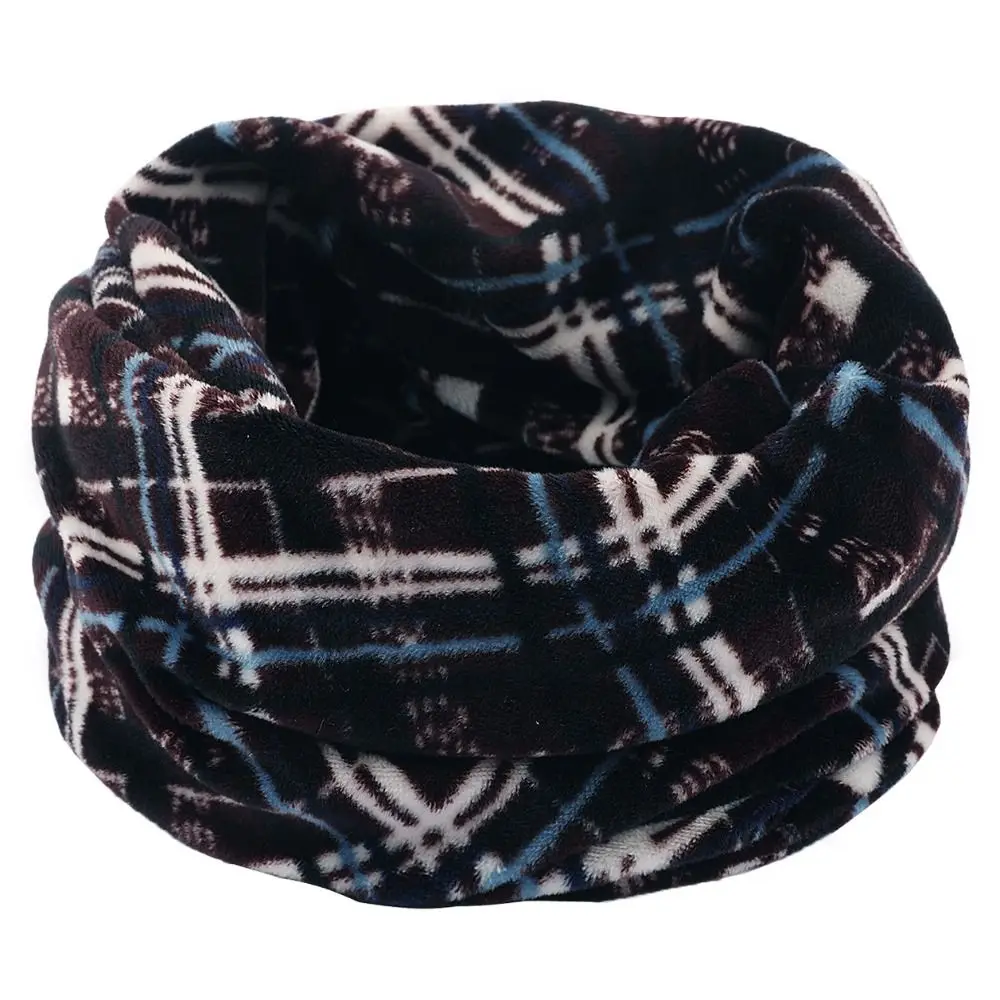 Unisex Windproof Soft Ring Scarves Double Layer Thermal Loop Fleece Neck Scarf Outdoor Sports Neck Warmer