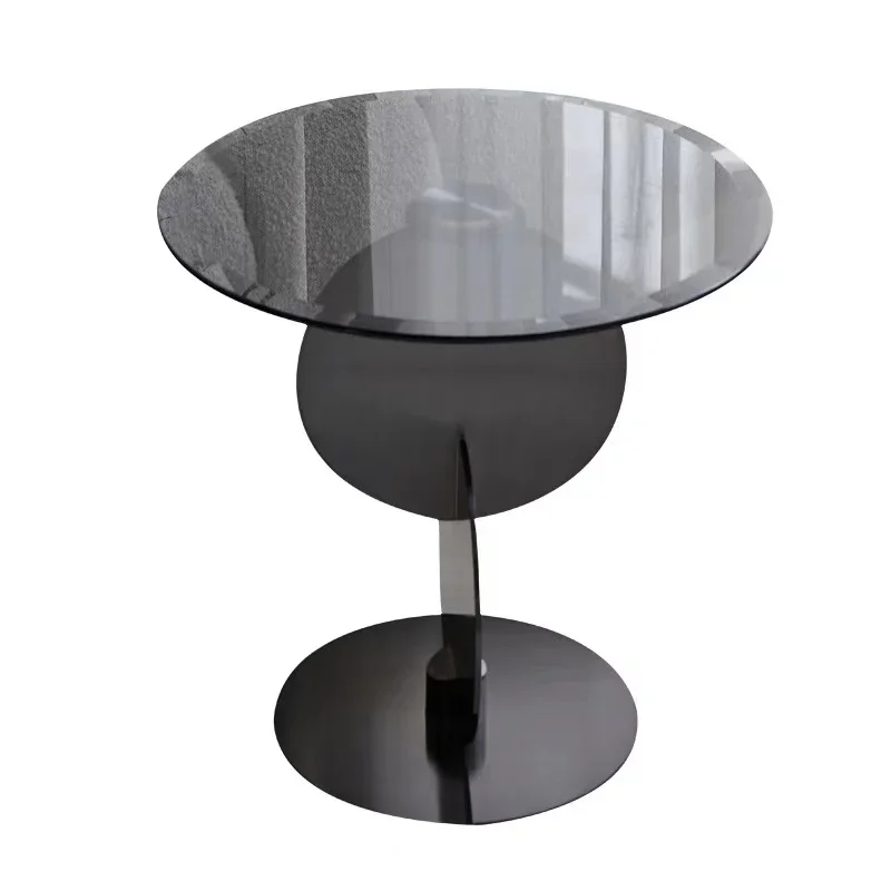JJItalian Minimalist Corner Few Stainless Steel Personalized Living Room Sofa Metal Glass Corner Few