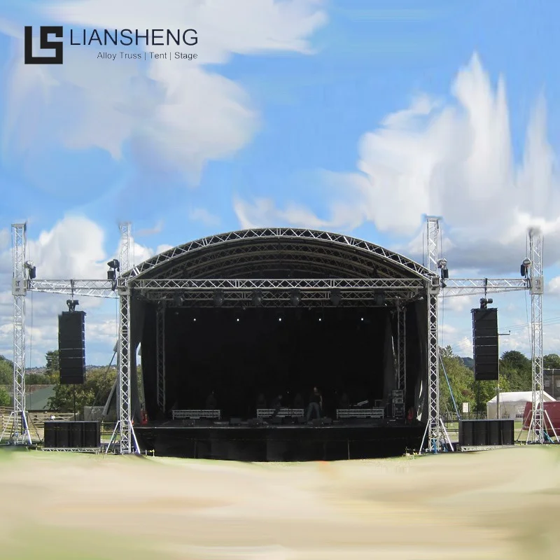 Aluminum Outdoor Concert Stage Platform Event Truss Riser Stand Truss Display Curved Roof Truss