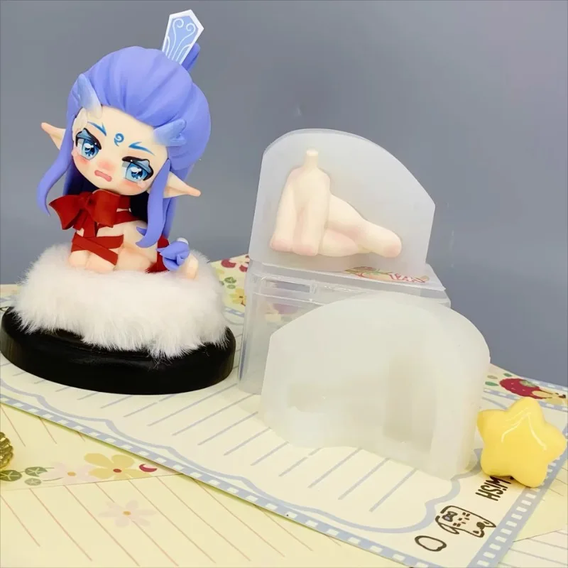 

Stone Plastic Clay Q-version Fall Down Body Silicone Mold DIY Ultra-light Clay Cute Body Model Doll Anime Character Making Tools