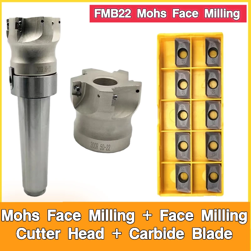 MT2 MT3 MT4 FMB22 Mohs Face Milling Handle + BAP400R 50 22 4T 63 22 4T Face Milling Cutter Head + 10pcs APMT1604 Carbide Blade