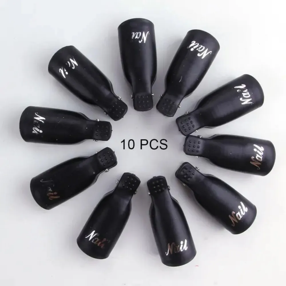 10 unids/bolsa Clip de eliminación de uñas acrílicas para quitar esmalte de Gel UV LED herramientas de manicura púrpura rosa suministros de uñas