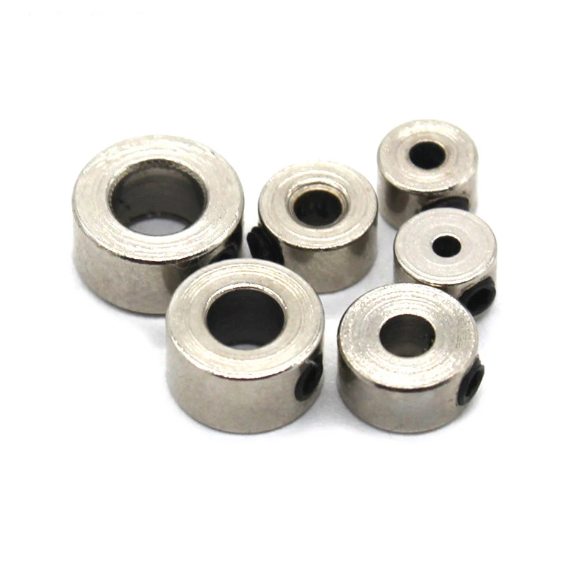 10Pcs Metal Shaft Clamping Sleeve 1.55/2.05/2.55/3.05-5.05mm RC Model Steel Nickel-plating Wheel Lock Collar Shaft Axle Bushing
