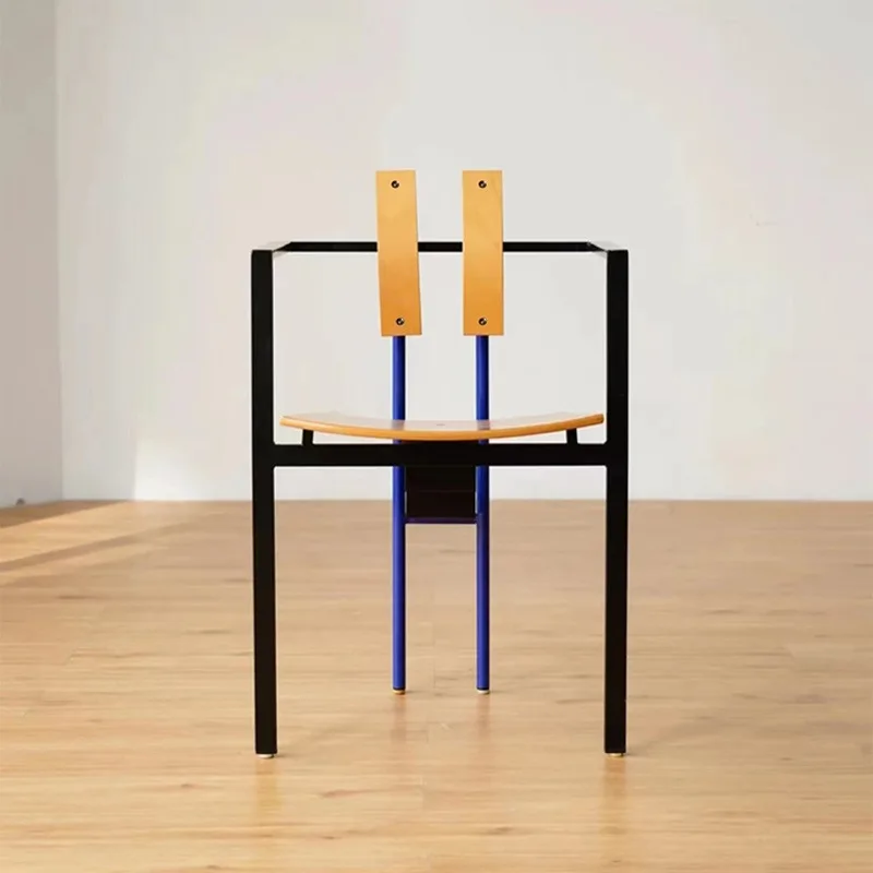 Dining Chair Nordic Home Memphis Negotiates Backrest Restaurant Vintage Armrest Bauhaus Art