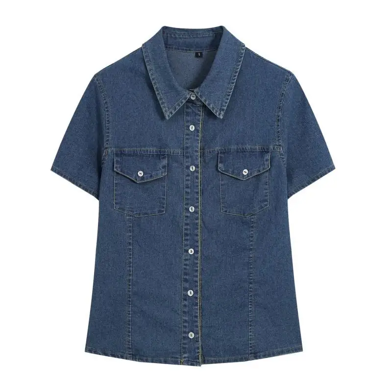 Withered Minimalist Fashiona Slim Fit Denim Shirt And Jeans Denim Pants Set Southern France Women's Matching Sets Woman Clothes