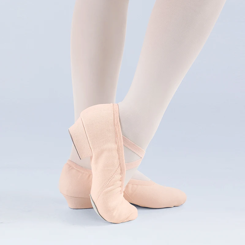 Women Ballet Shoes Low Heel Ballet Dance Shoes Beige Ballet Teacher Shoes Non-slip Dance Shoes for Adult Ballerina