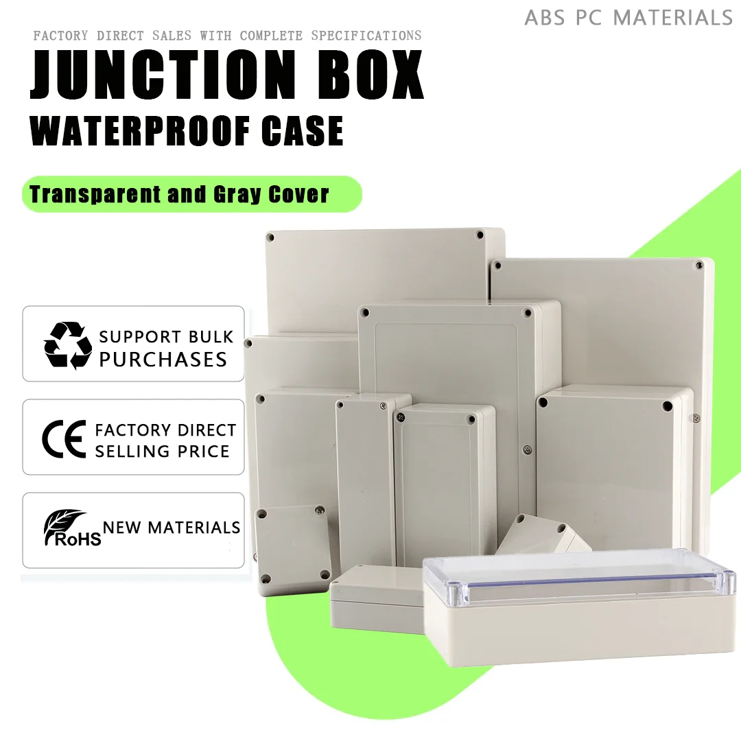 

Уличная водонепроницаемая распределительная коробка, корпус IP67, водонепроницаемый пластиковый корпус, винтовой кабель, Герметичные Чехлы для электроники ABS серии F