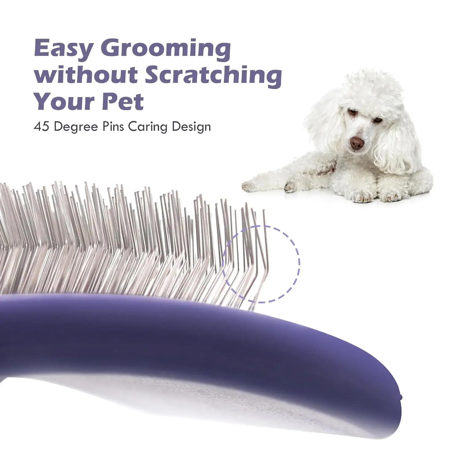 Dog Brush for Poodles Grooming Brush for Dematting Detangle Poodles German Shepherd Hair Pitbulls Yorkies Retriever Bathing view 4