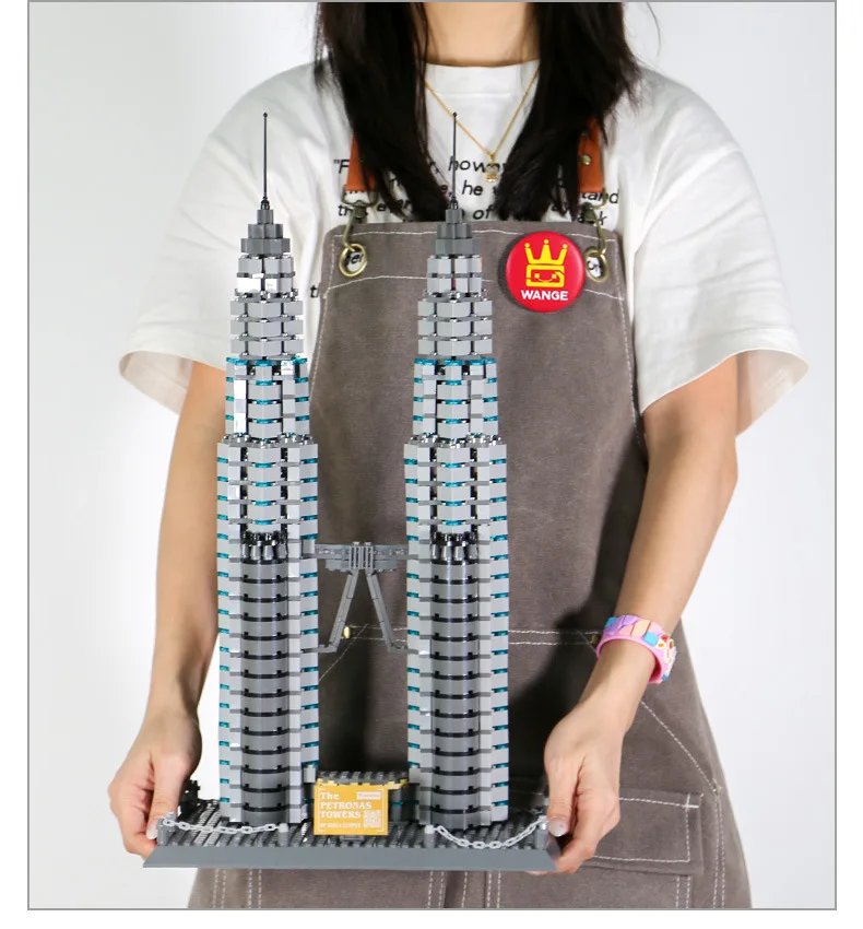 New 1160PCS Kuala Lumpur Petronas Twin Towers Building Blocks Famous City Architecture Children Assembled Bricks Toys Gift