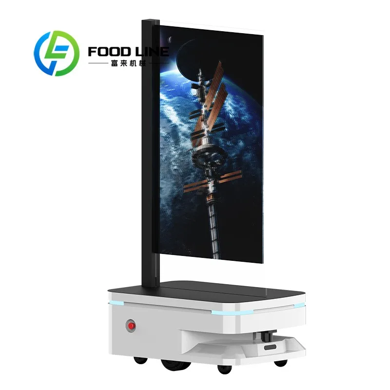 Transparent OLED Advertising Robot Smart Cruise Advertising Robot Installed Transparent OLED Panel For Enterprise Exhibition