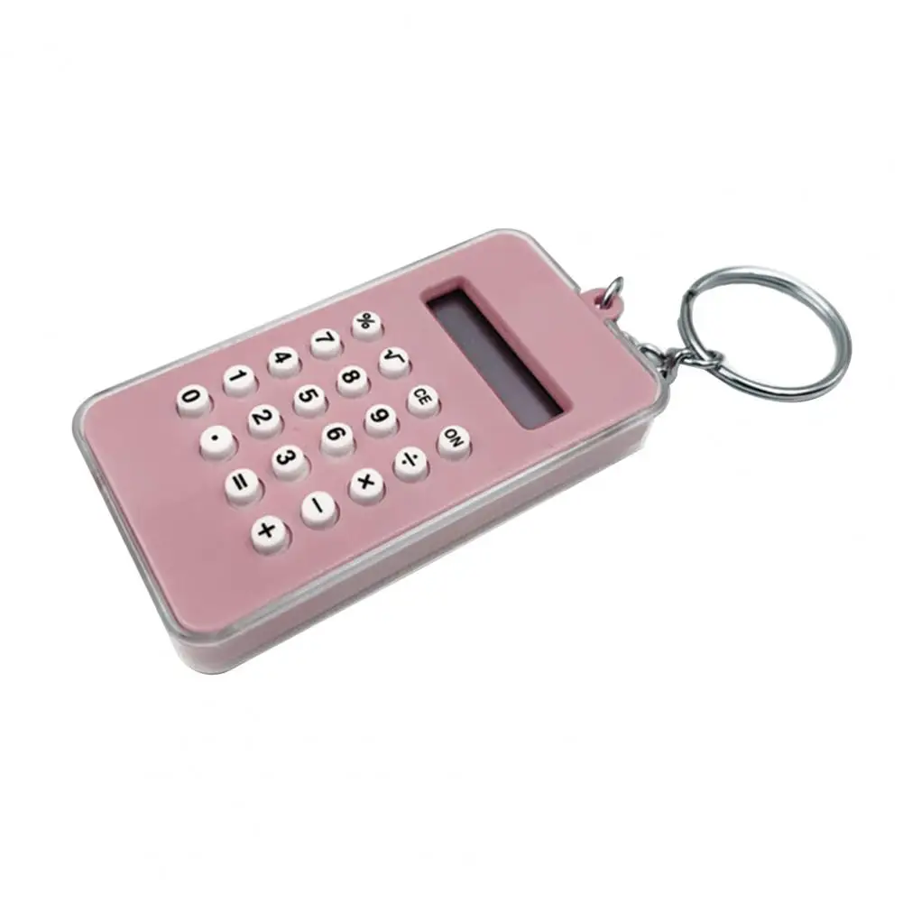 Electronic Calculator with Keyring Labyrinth Design ABS Easy Carry Digital Display Small Calculator for Kids