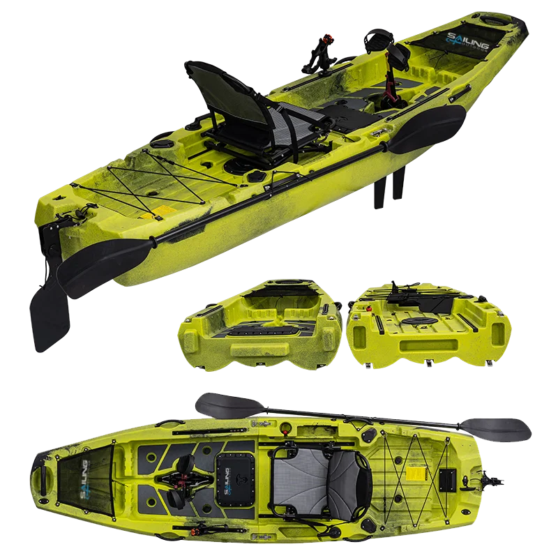 

Sailing Outdoor 10FT LLDPE 1 Person Single Two Foldable Fishing Pedal Plastic Modular Kayak With Fin Drive
