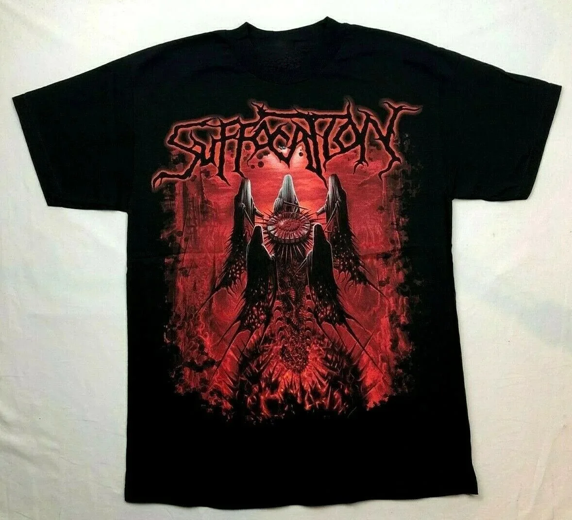 Vtg Suffocation Music Band Heavy Cotton Black Full Size Uniex T Shirt Mm176