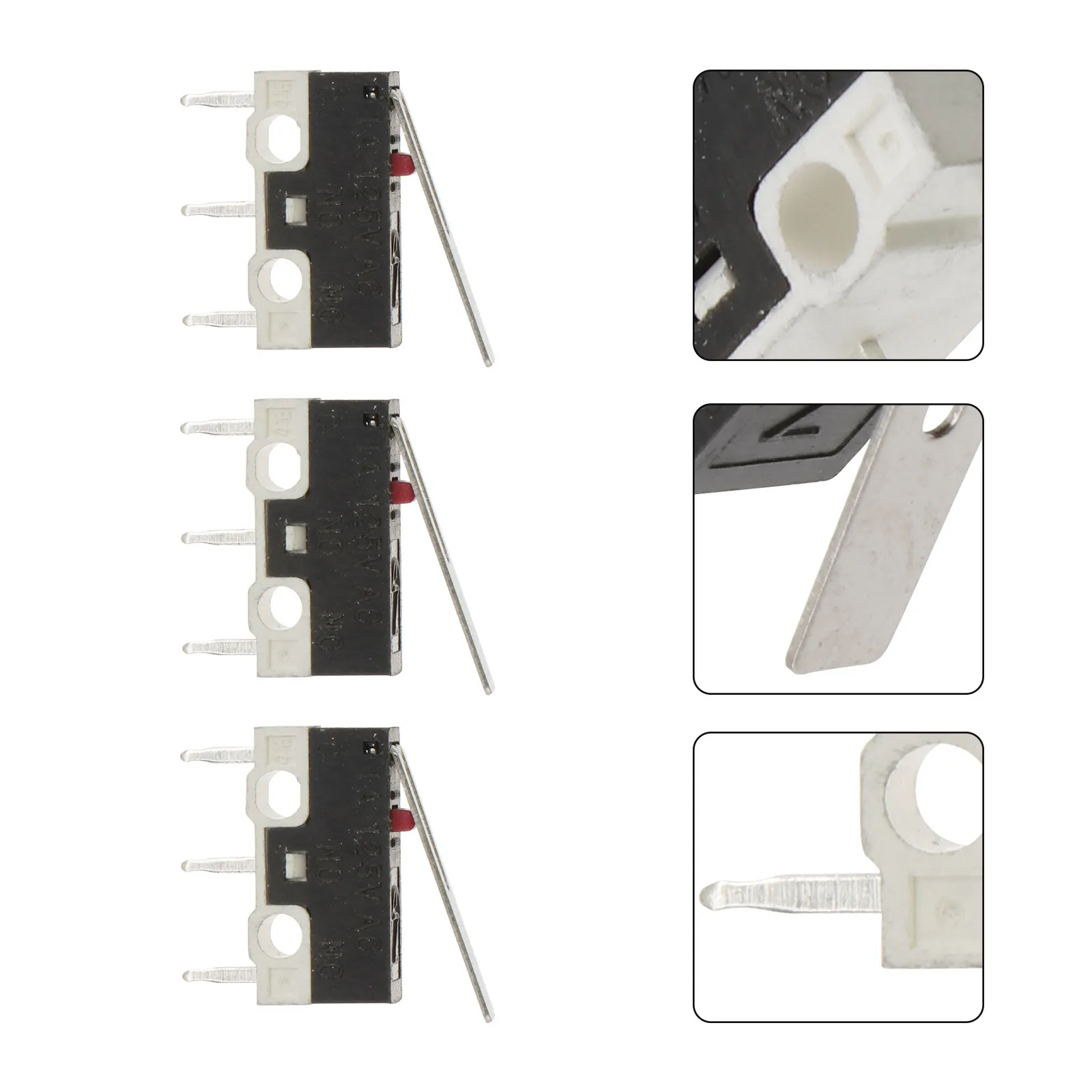 5Pcs Micro Limit Switch Long Hinge Lever High Sensitivity for Home Appliances Audio Business Machines Communication Equipment