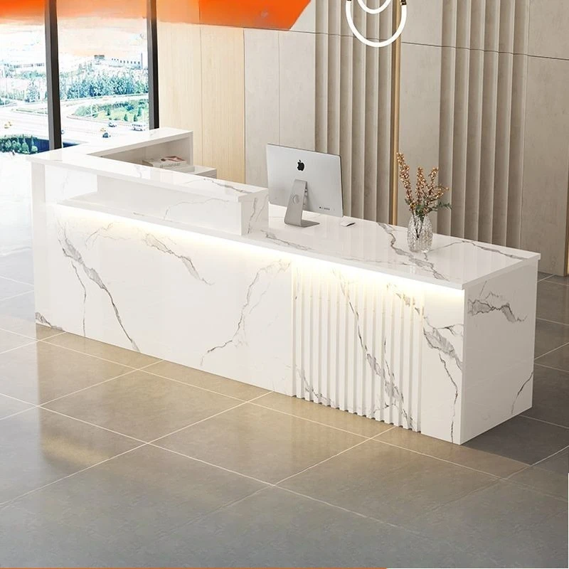 

Checkout page company, hotel reception counter corner bar