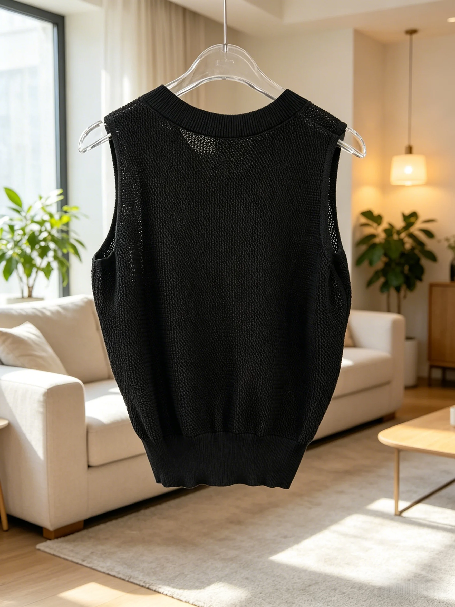 

New Women's Vests High-quality V-neck Sleeveless Casual Simple Top