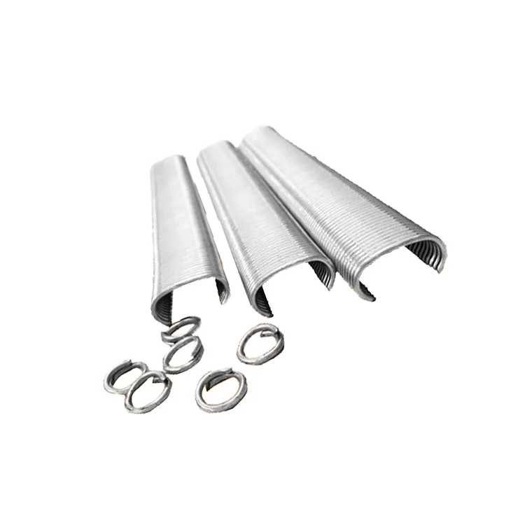 

Hot Sale C Shape Staples Nails for Pet Cage Nails Zinc Galvanized C Ring Nails