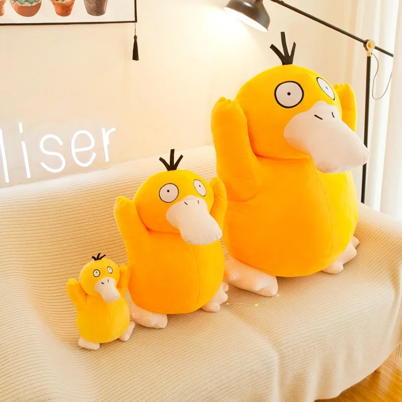 Pokemon Psyduck Plush Toy, Cute Yellow Duck Stuffed Doll, Soft Anime Creature Figure, Kids Birthday Gift, Home Sofa Bed Decor