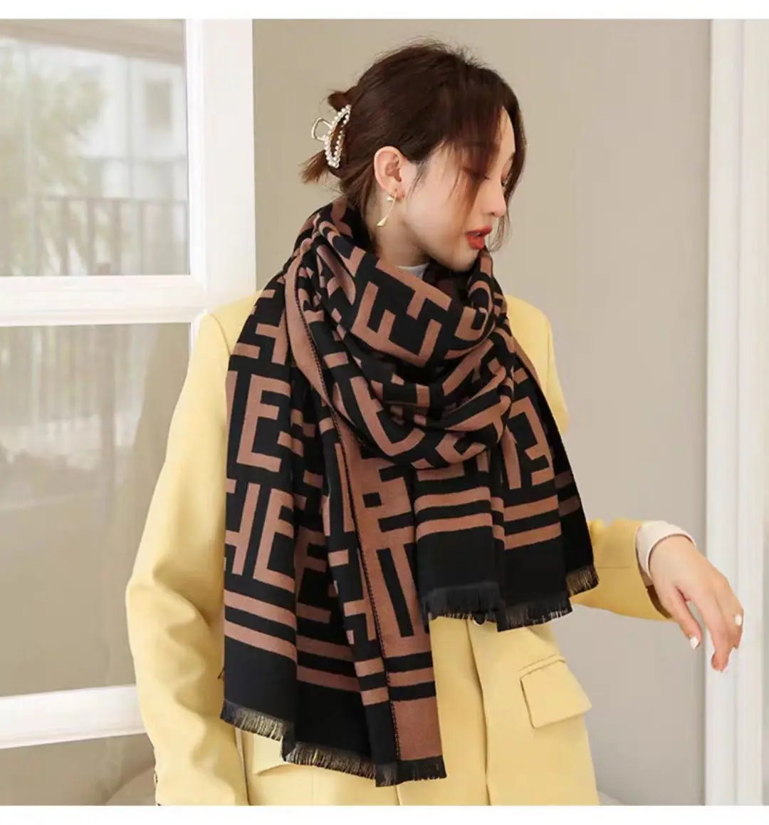 Fashion Luxury Brand Women Scarf Cashmere Shawl Winter Warm Outdoor Pashmina Scarves Wrap Lady Decorate Neckerchief