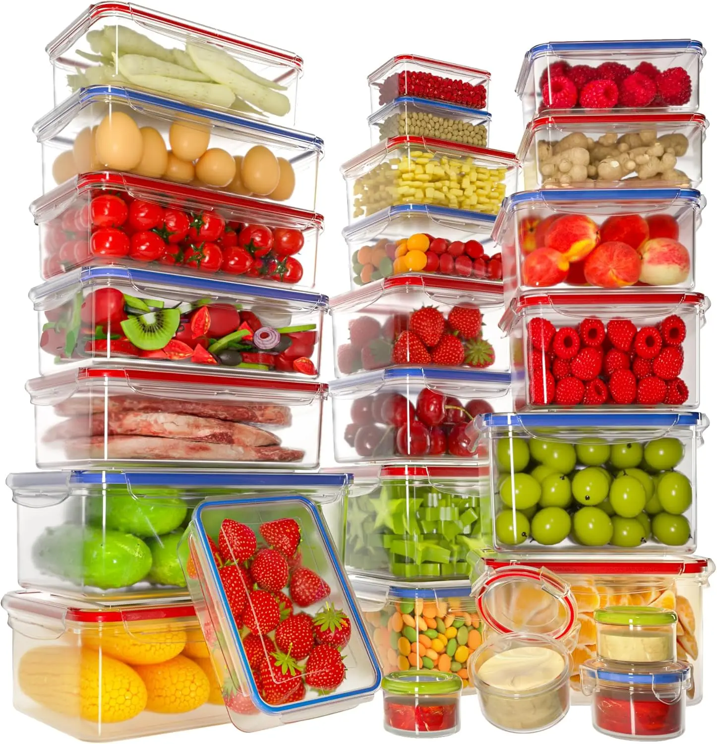 52-Piece Large Food Storage Containers with Lids Airtight, Health Material 85oz Leakproof Reusable Plastic Storage Containers,