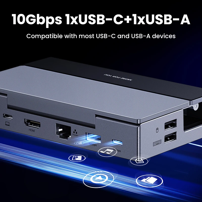 محطة إرساء بسطح بخار UGREEN ، 9 في 1 ، USB C ، 4K60Hz ، HDMI ، RJ45 ، 10Gbps ، Rog Ally X ، Legion Go ، حامل قابل للطي