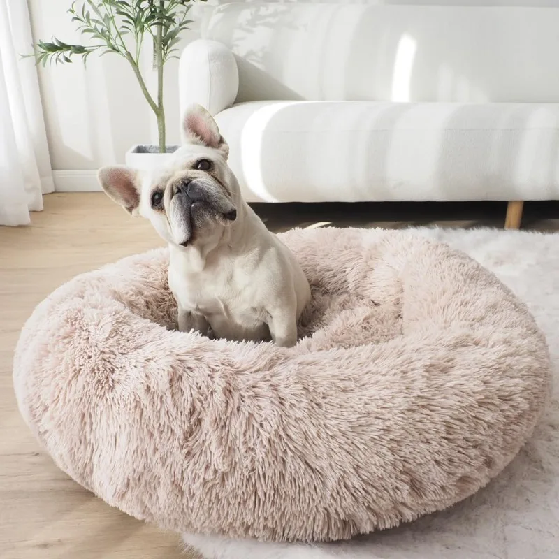 

Premium Calming Dog Bed, Donut Dog Bed Washable Ideal for Small and Large Dogs and Cats & Round Dog Bed, Multiple