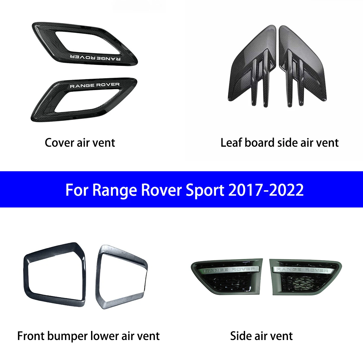 

Suitable for 2017-2022 Range Rover Sport Carbon Fiber Hood Vent/fender/front Bumper Lower Vent