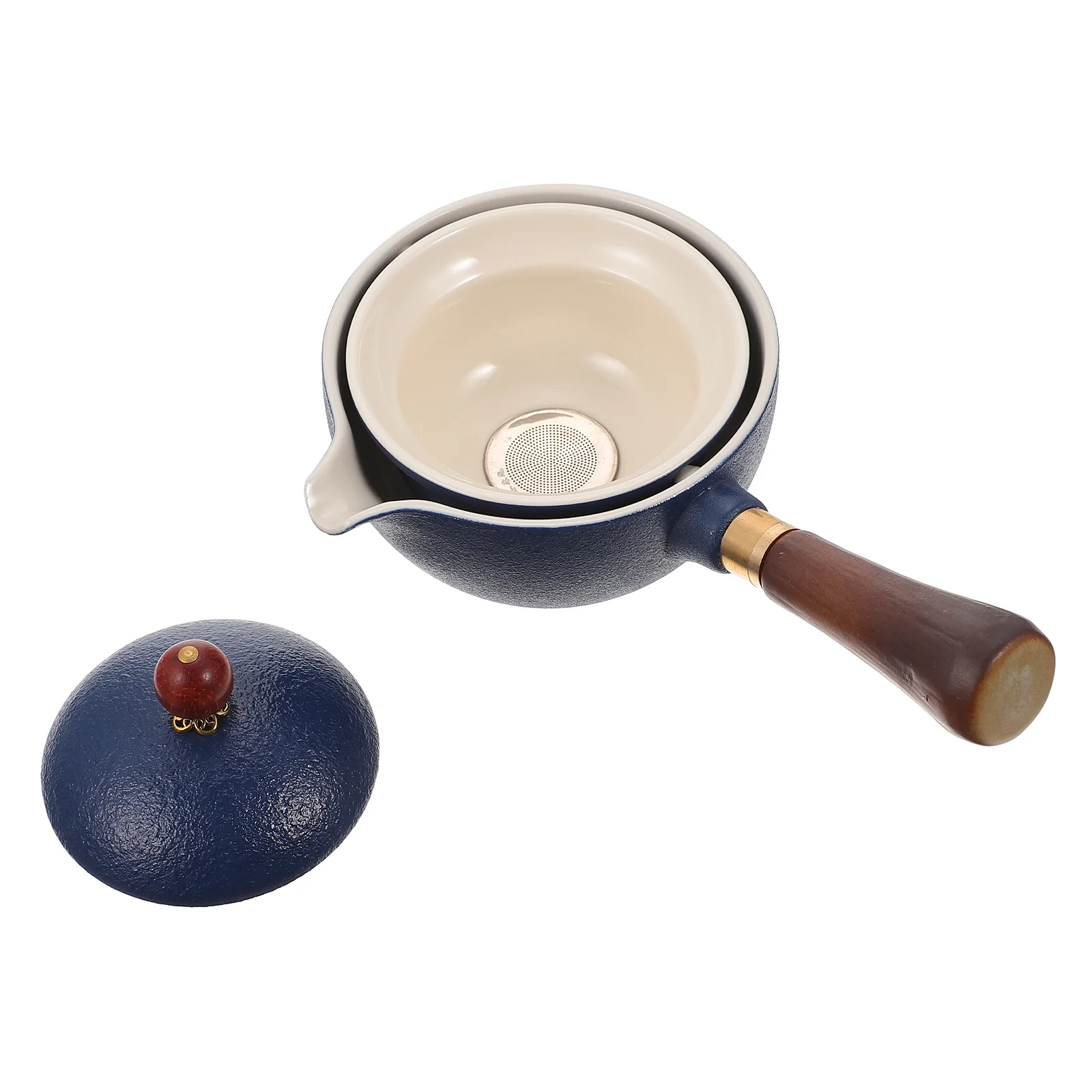 

Elegant Ceramic Teapot Side Handle Heat Resistant Tea Kettle Perfect Gift for Housewarming Party Retro Teapot Ceramic Teaware