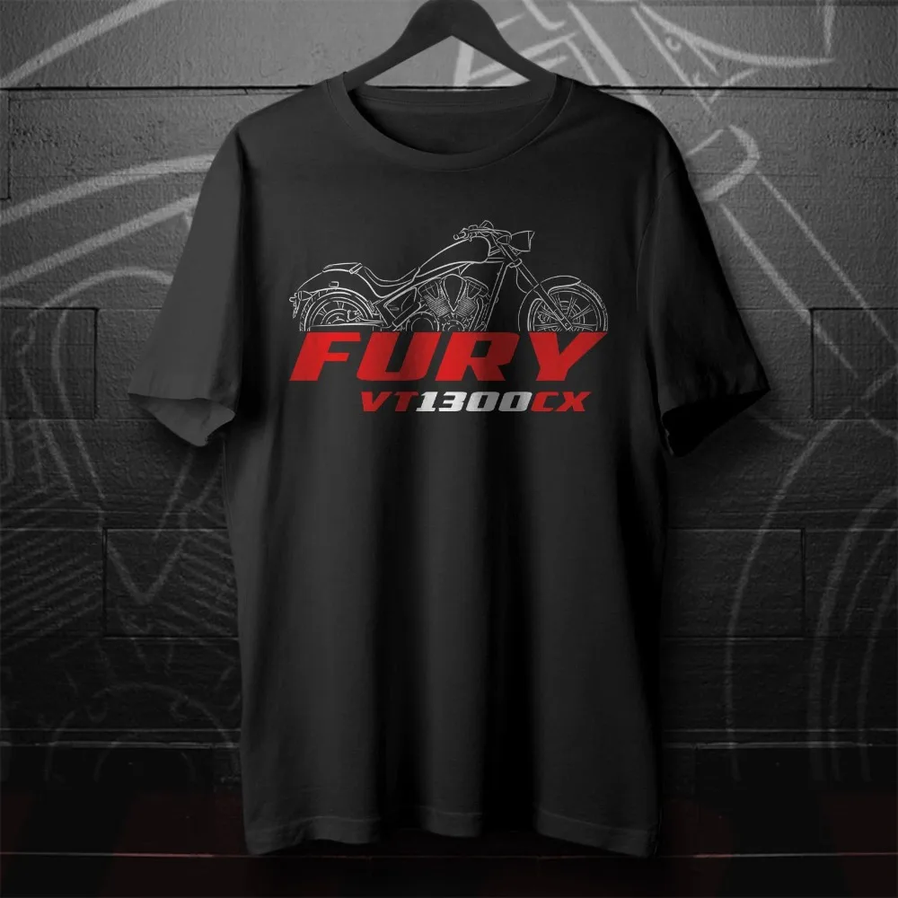 

Honda Men's and Women's T-shirt VT1300CX Fury Summer Cotton Short-sleeved Shirts Spring and Autumn Motorcycle Racing Car Top