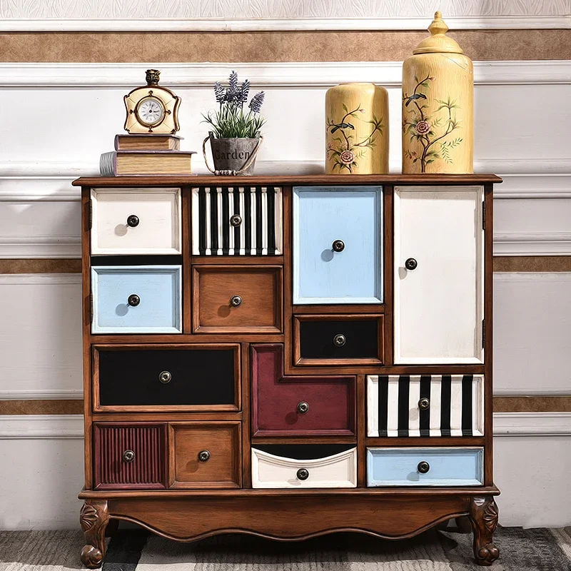Vintage Living Room Storage Cabinet Bedroom Classification Organizer