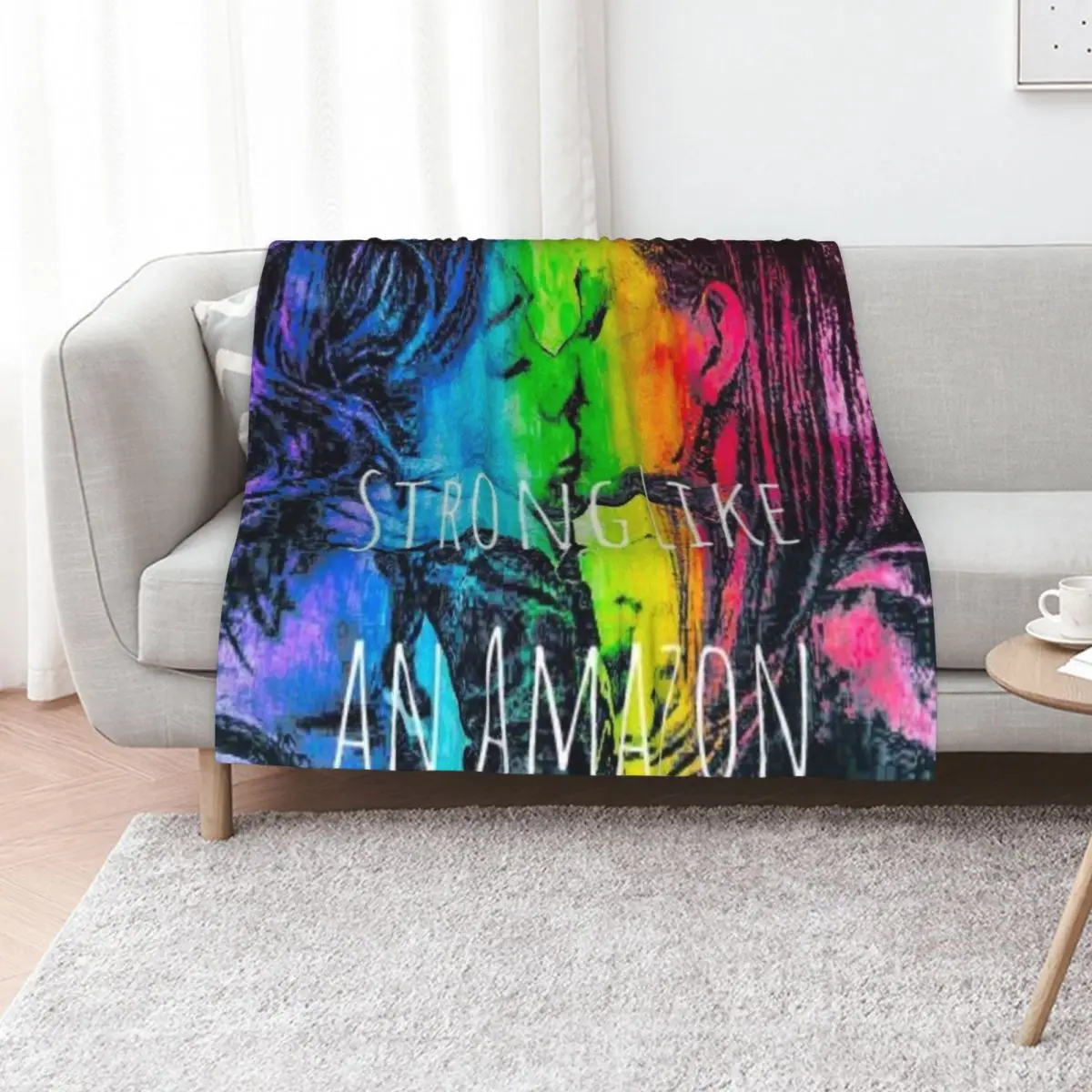 Strong Like an Amazon Throw Blanket Warm Accent Blanket for Living Room Decoration