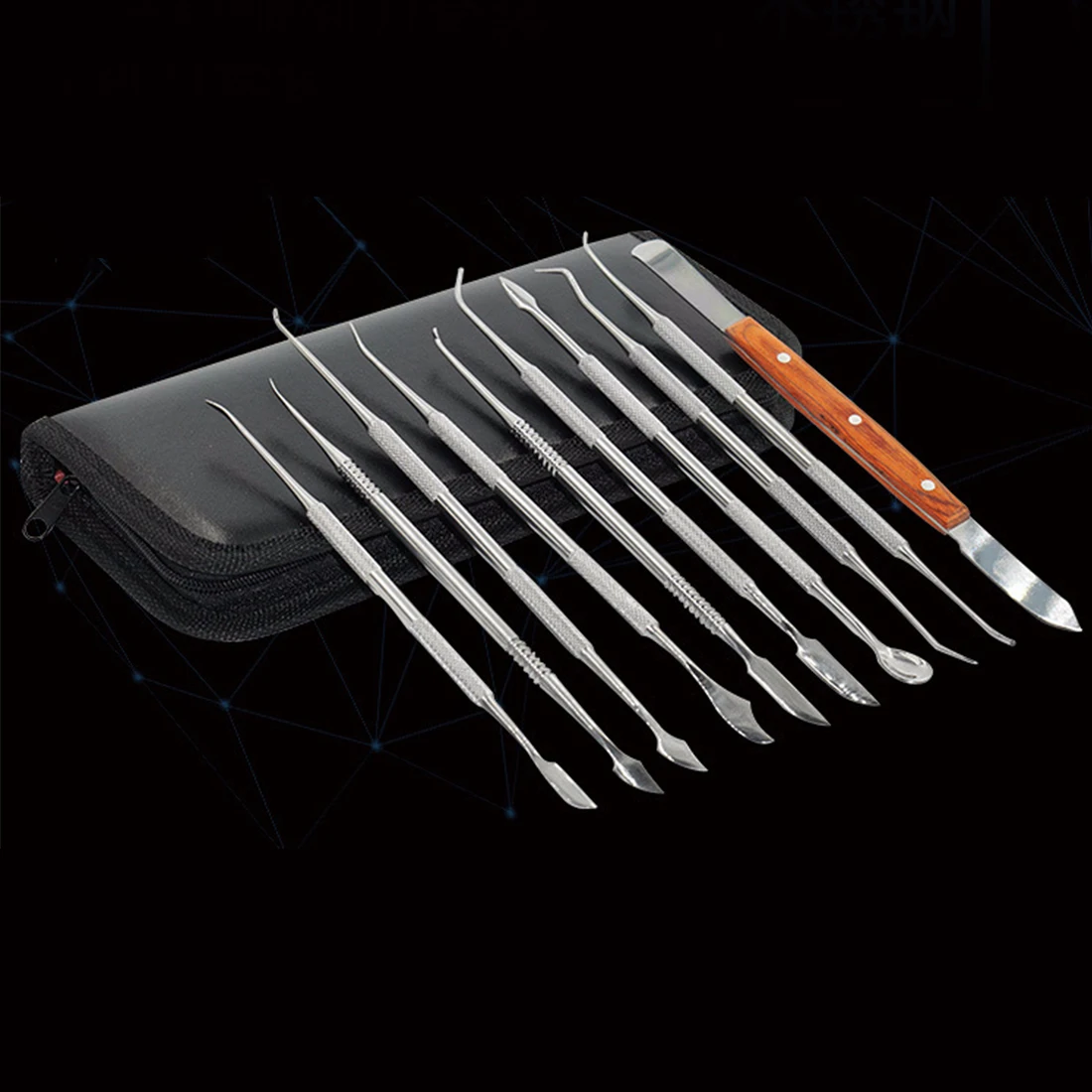 10 個のステンレス鋼歯科用スパチュラセット歯ワックス彫刻用多用途石膏ナイフツール歯科医と学生用