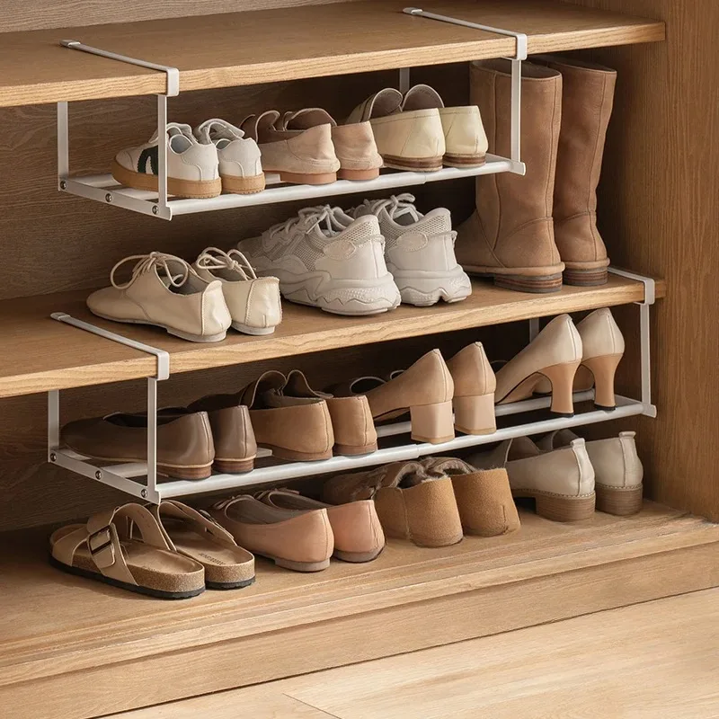 

Sturdy Hanging Shoe Rack, Expandable No-Installation Organizer, Heavy-Duty Storage Shelf for Closet, Entryway or Mudroom