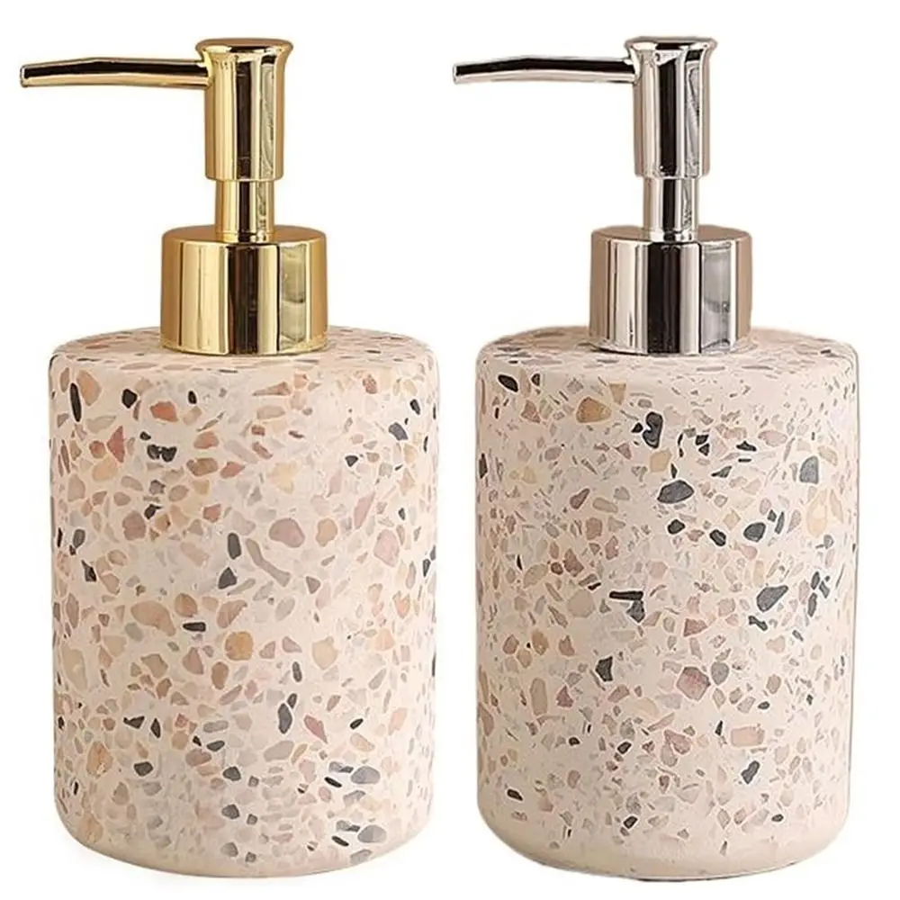 

Бутылка с жидким насосом из терраццо, роскошная бутылка для шампуня большой емкости, многоразовый настольный дозатор мыла