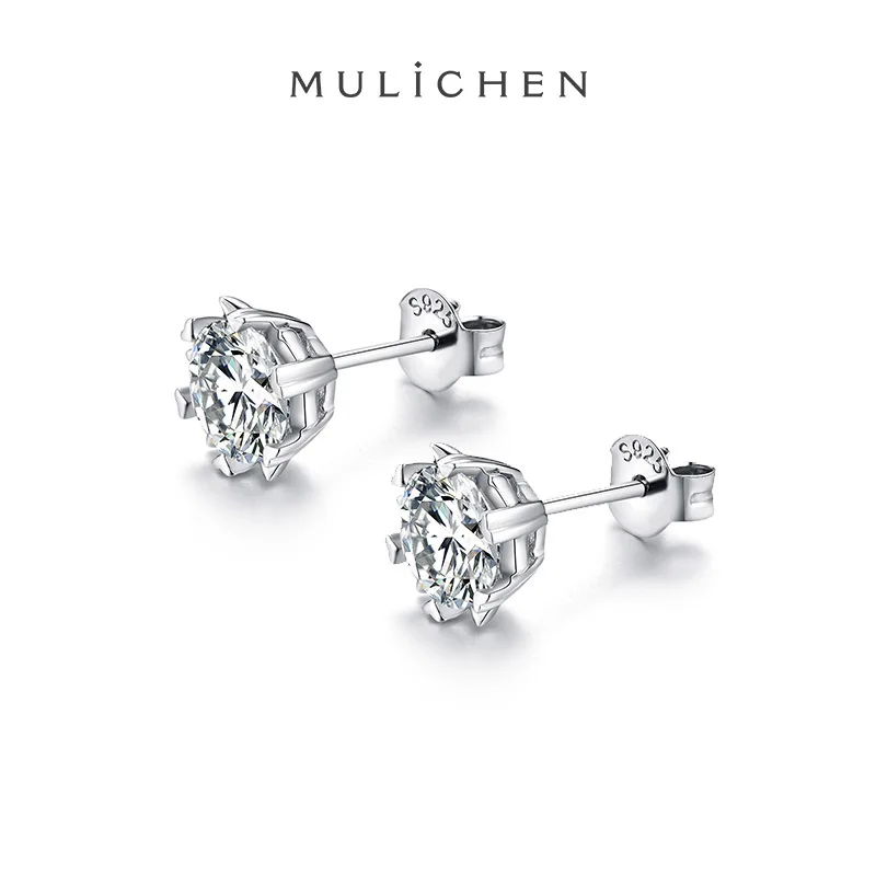 MULICHEN New Year Gift 1ct Moissanite Women's Earrings 925 Sterling Silver Jewelry Real Certified Black Friday Sale 2022