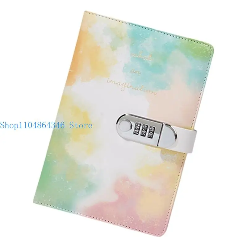 5asd Leather Journal Hardcover Notebook Planner with Combination Lock Password Diary Lined for Women Journaling 145x215mm