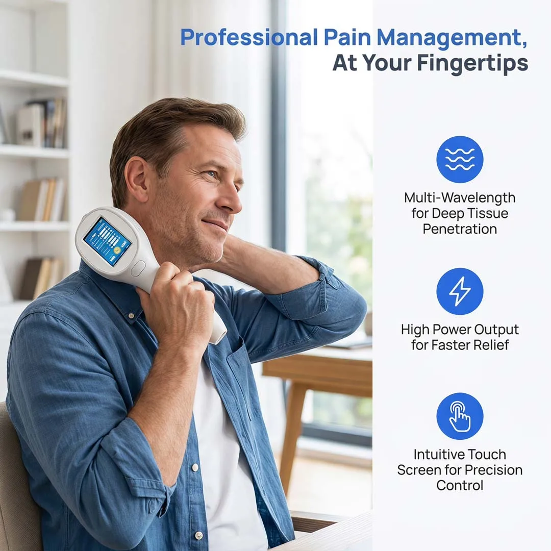 12W Class 4 Laser Therapy Machine 650nm 810nm 980nm 1064nm Handheld Physiotherapy Device for Joint Back Pain Relief