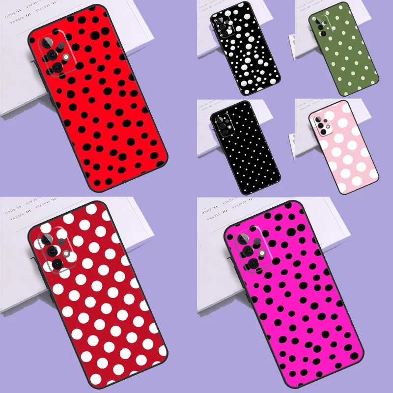 Polka Dots Art Case For Samsung Galaxy A13 A23 A33 A53 A42 A32 A22 A12 A51 A71 A14 A24 A34 A54 A52 Coque