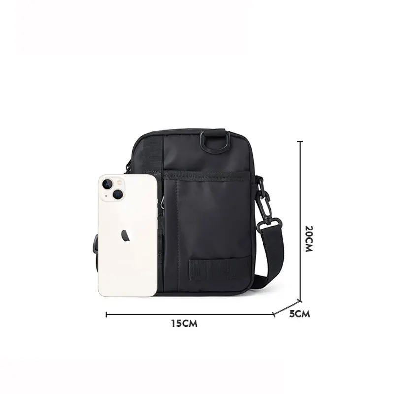 Men\'s one shoulder mini hanging bag Oxford cloth small backpack lightweight crossbody bag fashionable and casual commuting bag