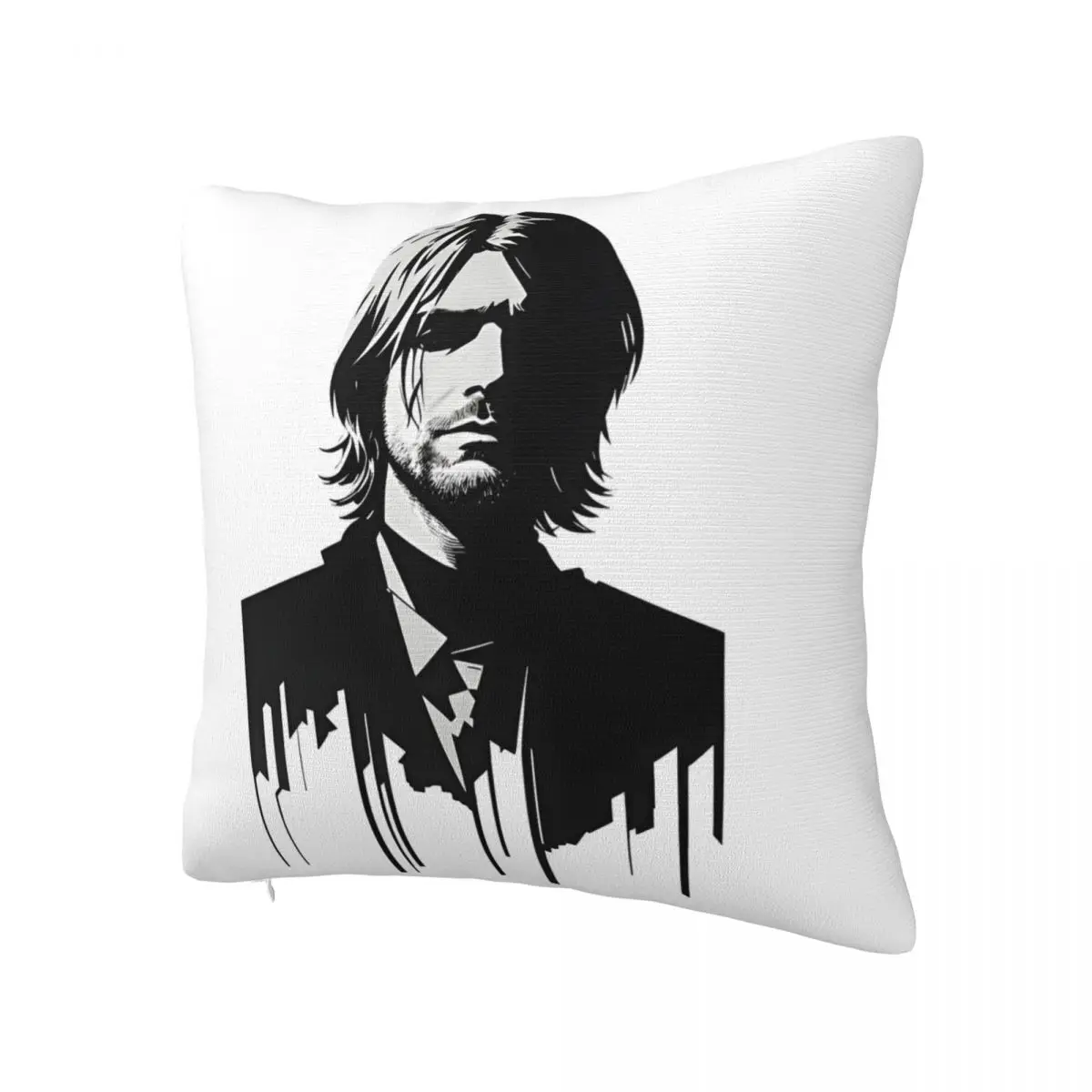 Kurt Cobain Pillowcase Printed Polyester Cushion Cover Decor Throw Pillow Case Cover Home Zipper 40X40cm