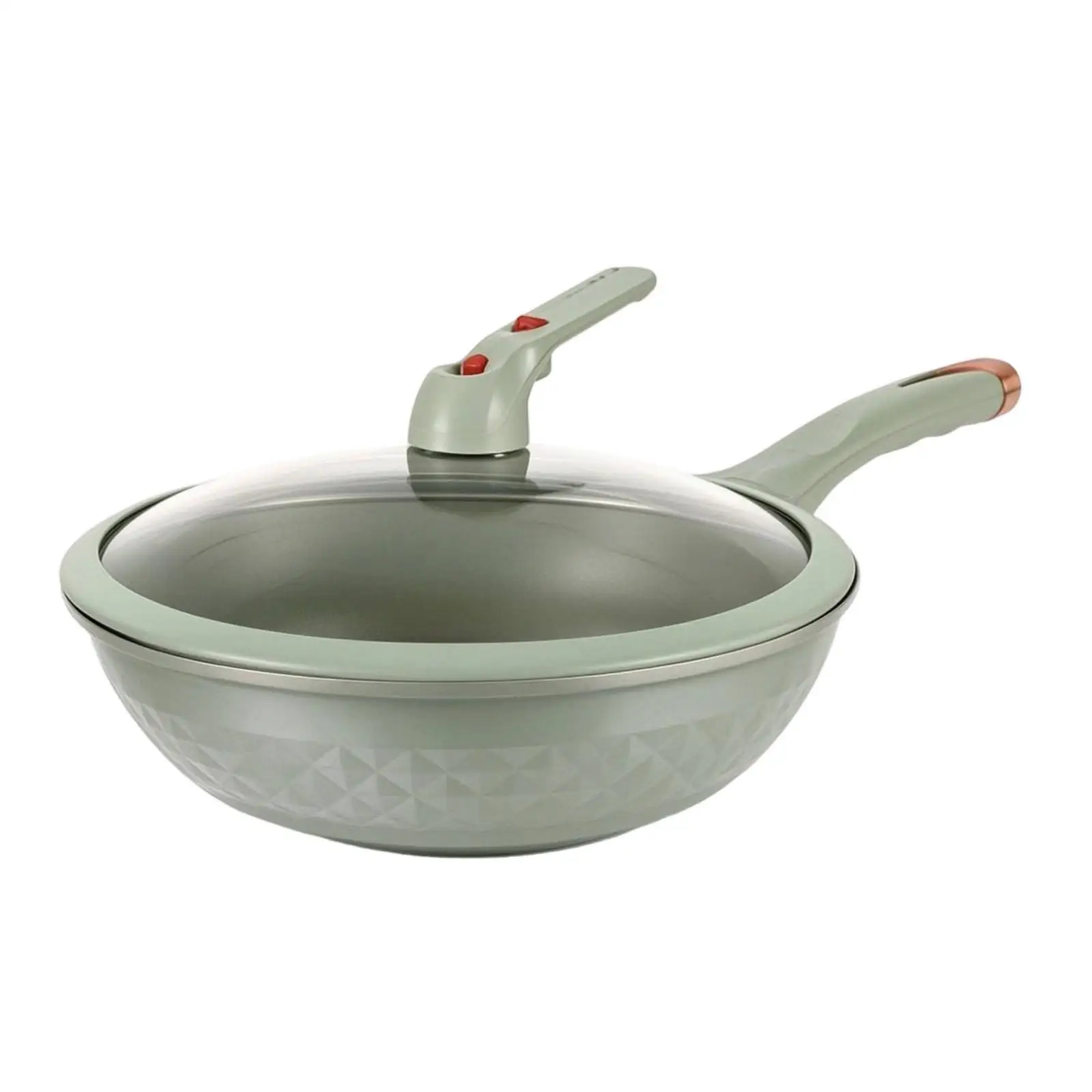 Wok with Glass Lid Nonstick Wok Pan with Lid Stir Fry Pan for Induction Cooktop,