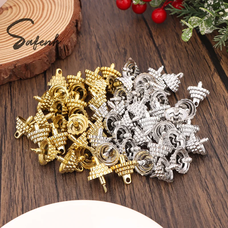 50/100pcs Pendant Set Balls Charms Pendants Caps Decoration Holder Sphere Stand Replacement Creative Accessory Christmas Parts