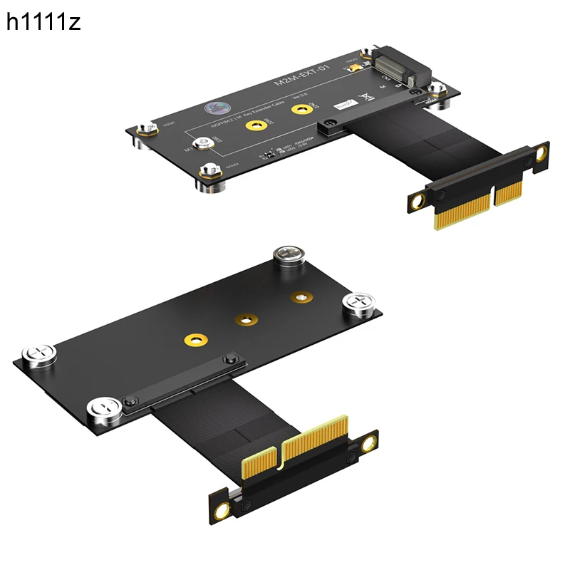 

10CM NVME to PCI Express X4 Riser Extension Cable + Magnetic Pad Power LED M.2 M Key to PCIE 4X for 2230 2242 2260 2280 NVME SSD